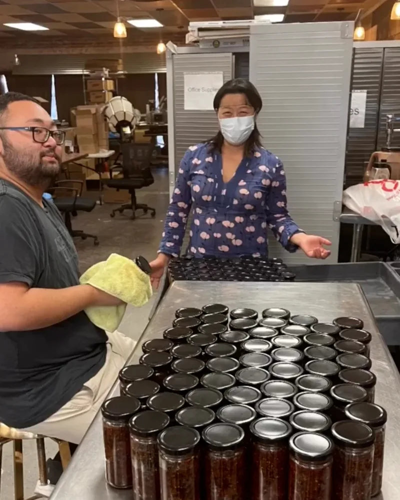 Filling the jars